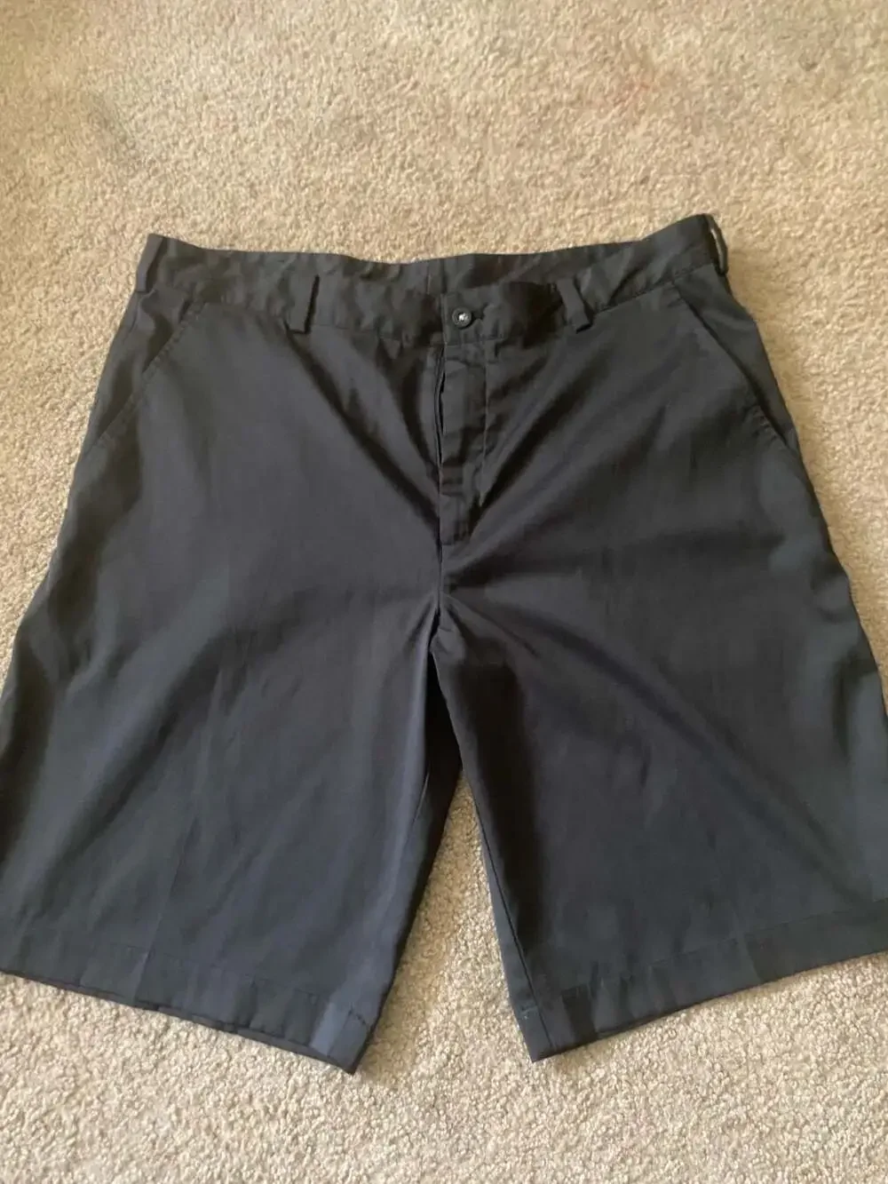 Nike Golf Dri-Fit Chino Shorts Size 36 Black Performance Flat Front